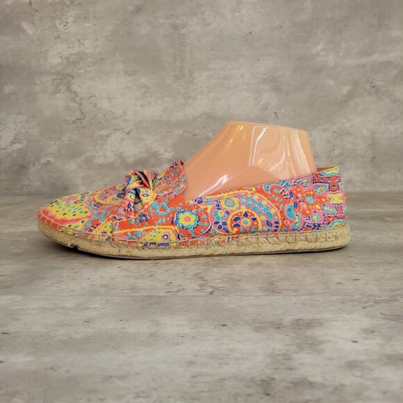 Talbots Womens Izzy Espadrille Flats Size 9.5 M Paisley Slip On Shoe - Picture 1 of 11